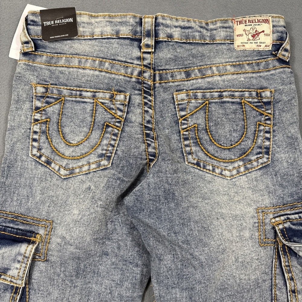 True religion Ricky  YOUTH 10 carpenter relaxed straight cargo Women jeans  NWT